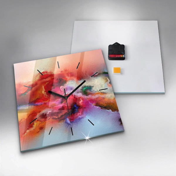 Pendule carrée en verre Peinture renversée