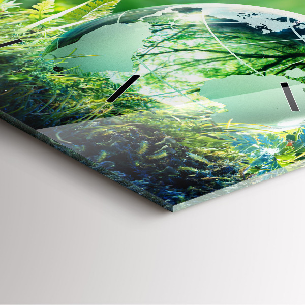 Pendule carrée en verre Globe