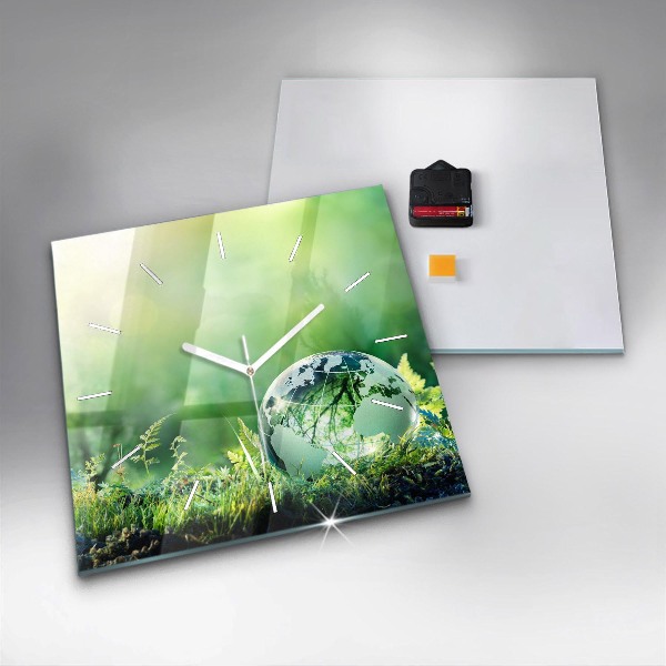 Pendule carrée en verre Globe