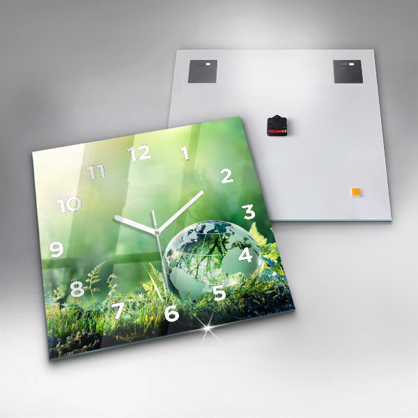 Pendule carrée en verre Globe