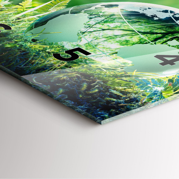 Pendule carrée en verre Globe