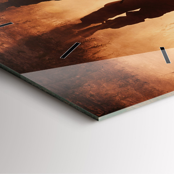 Pendule carrée en verre Marines des États-Unis