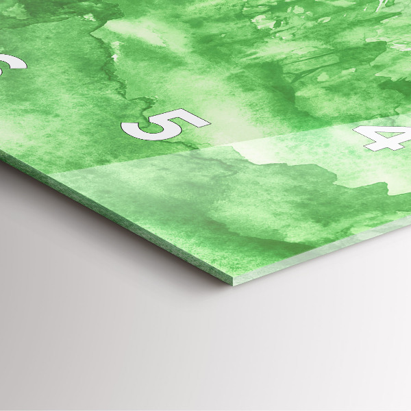 Pendule carrée en verre Peinture de forêt verte