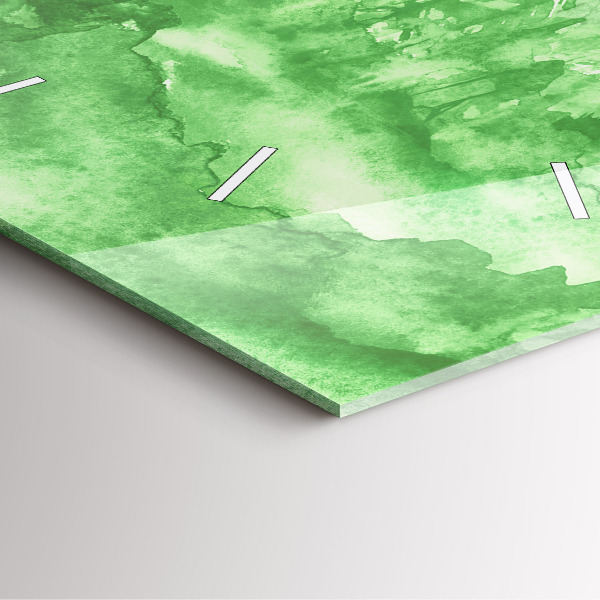 Pendule carrée en verre Peinture de forêt verte