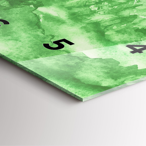 Pendule carrée en verre Peinture de forêt verte