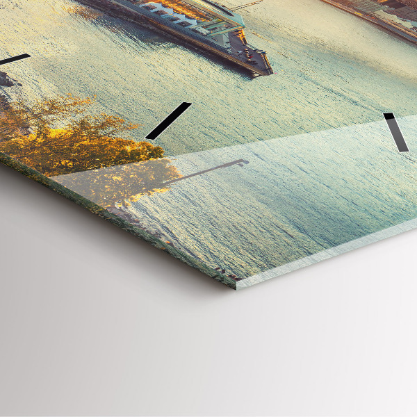 Pendule carrée en verre New York Manhattan