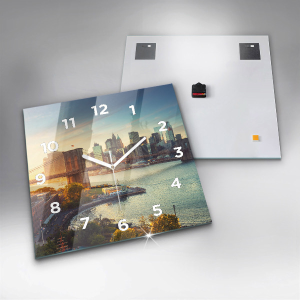 Pendule carrée en verre New York Manhattan