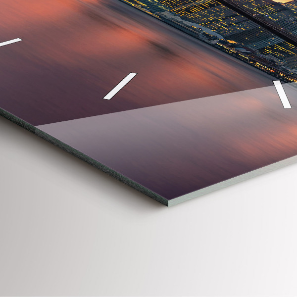 Pendule carrée en verre Rivière East de New York