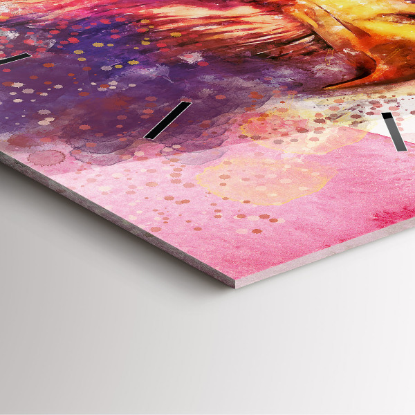 Pendule carrée en verre Aigle aquarelle