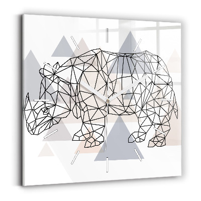 Pendule carrée en verre Motif géométrique