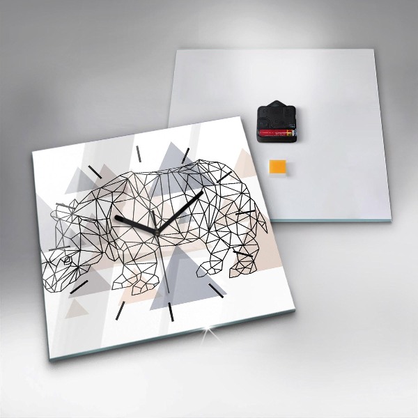 Pendule carrée en verre Motif géométrique