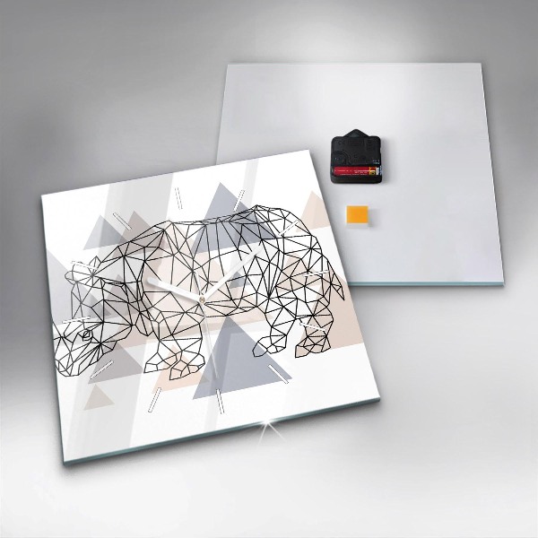 Pendule carrée en verre Motif géométrique