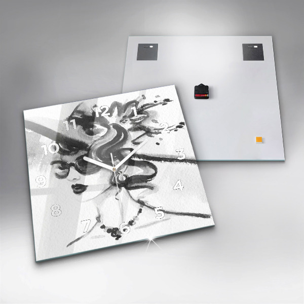 Pendule carrée en verre Femme à la mode