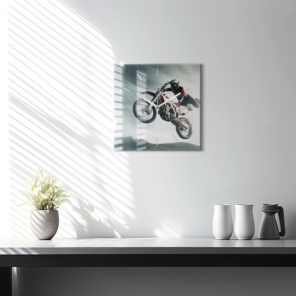 Pendule carrée en verre Adrénaline de style moteur