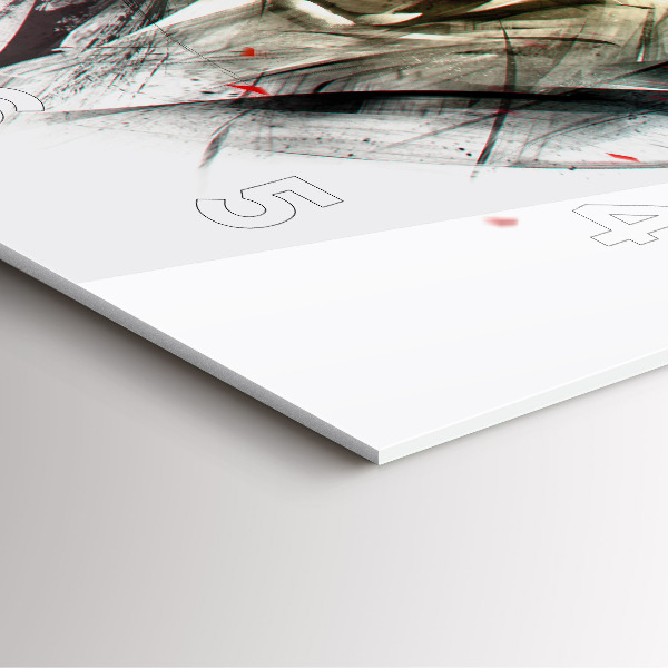 Pendule carrée en verre 'Portrait dessiné d''un loup'