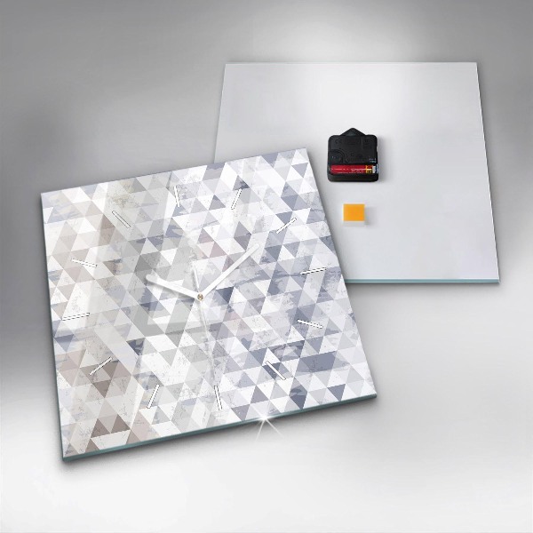 Pendule carrée en verre Motif géométrique