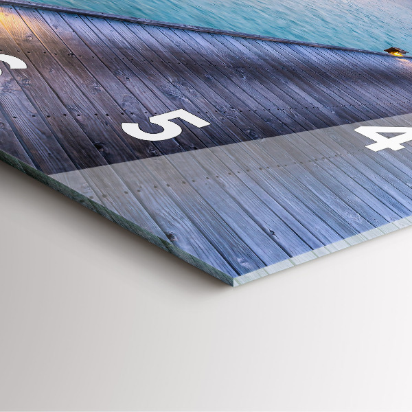 Pendule carrée en verre Coucher de soleil aux Maldives