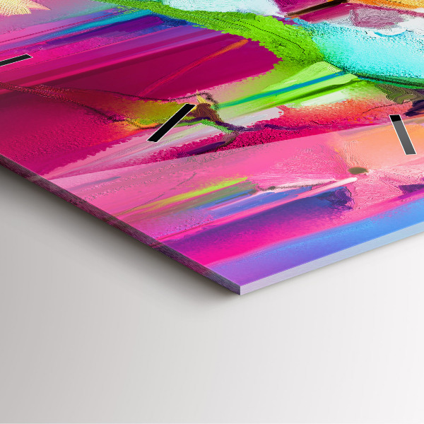 Pendule carrée en verre Fleurs abstraites