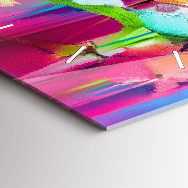 Pendule carrée en verre Fleurs abstraites