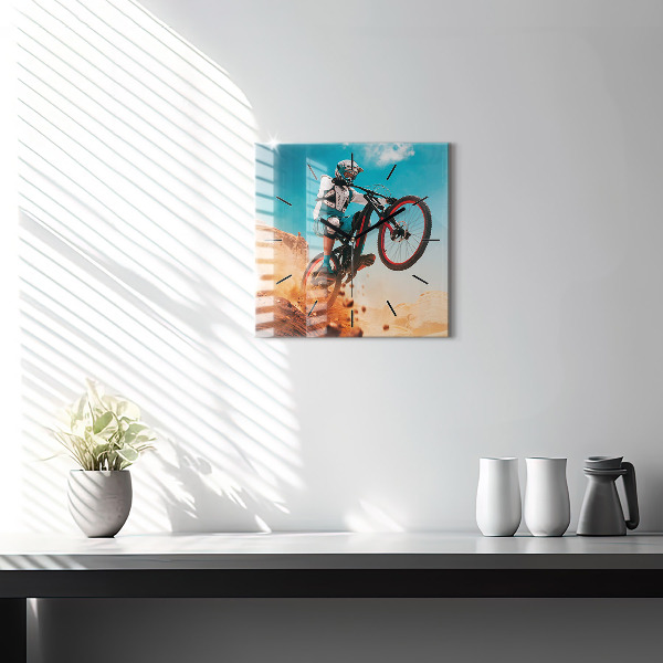 Pendule carrée en verre Cascadeur et adrénaline