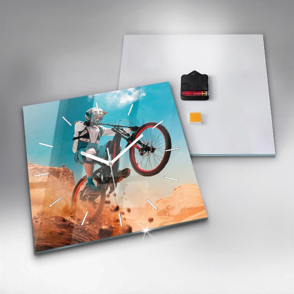 Pendule carrée en verre Cascadeur et adrénaline