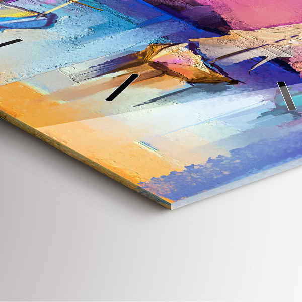 Pendule carrée en verre Paysage marin