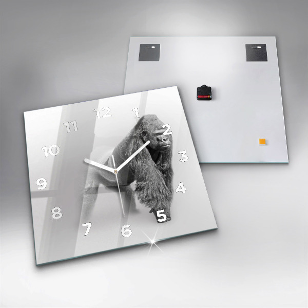 Pendule carrée en verre 'Collection d''art animalier'