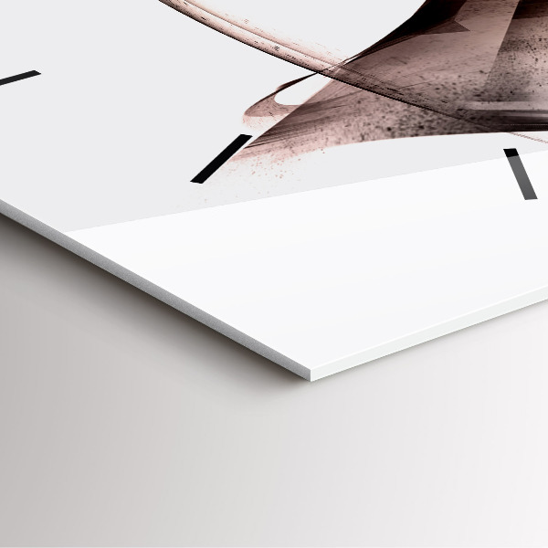 Pendule carrée en verre Profil de cheval peint