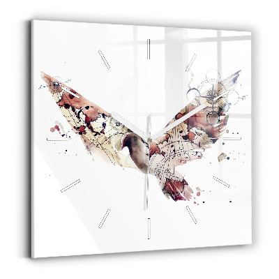 Pendule carrée en verre Vue abstraite