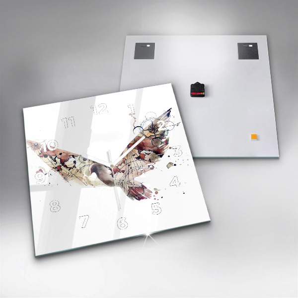 Pendule carrée en verre Vue abstraite