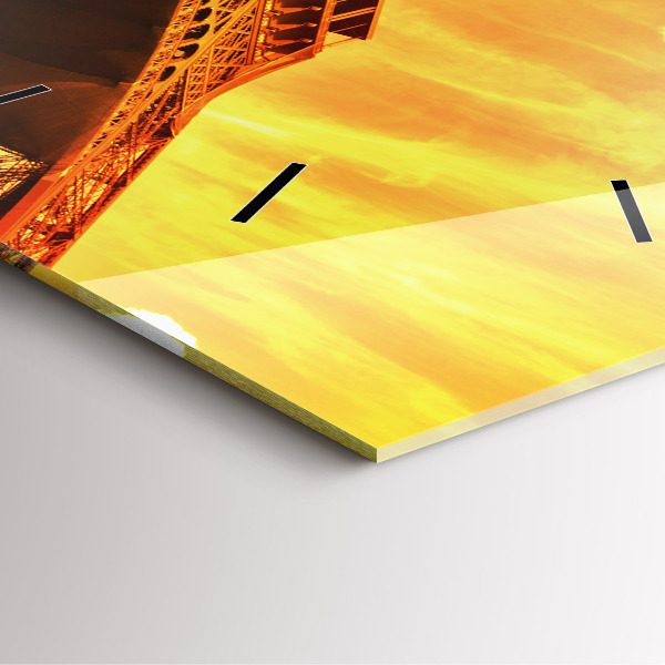 Horloge murale carrée La Tour Eiffel à Paris