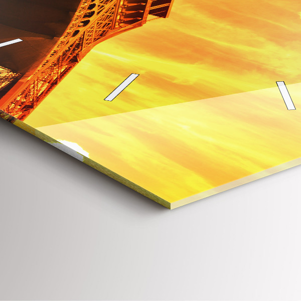 Horloge murale carrée La Tour Eiffel à Paris