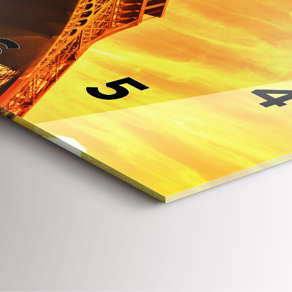 Horloge murale carrée La Tour Eiffel à Paris