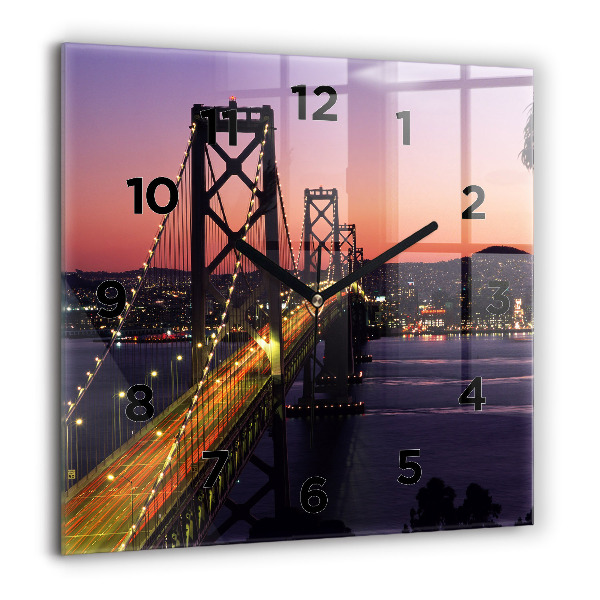 Horloge murale carrée Coucher de soleil aux États-Unis