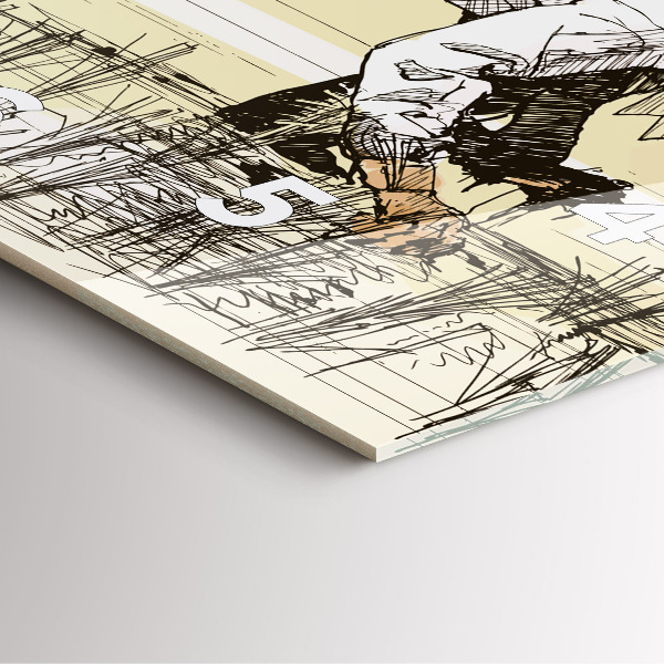 Horloge murale carrée Femme cueillant du riz