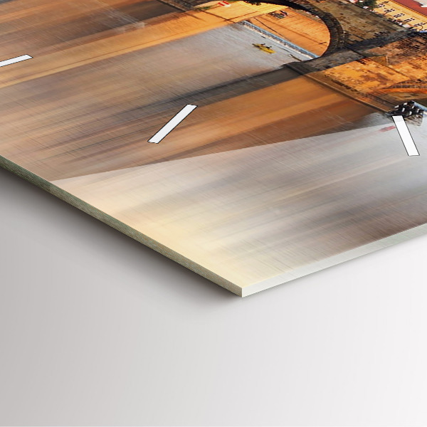 Pendule carrée en verre Panorama sur la rivière