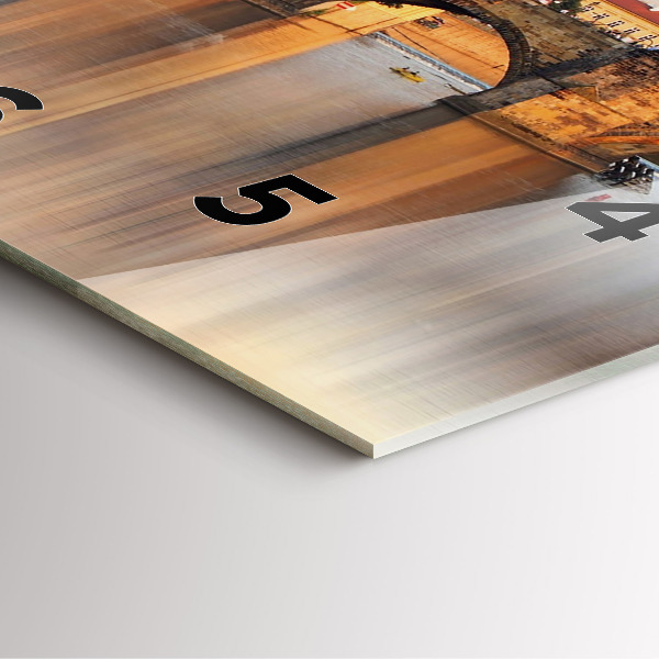 Pendule carrée en verre Panorama sur la rivière