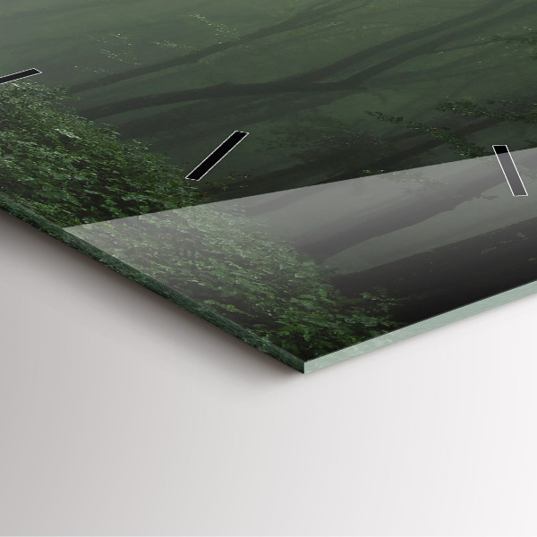 Horloge murale carrée Forêt brumeuse le matin