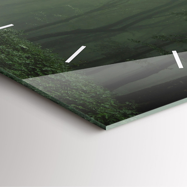 Horloge murale carrée Forêt brumeuse le matin