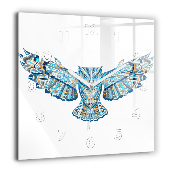 Horloge murale carrée Chouette en vol