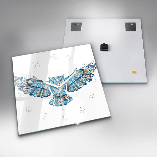 Horloge murale carrée Chouette en vol