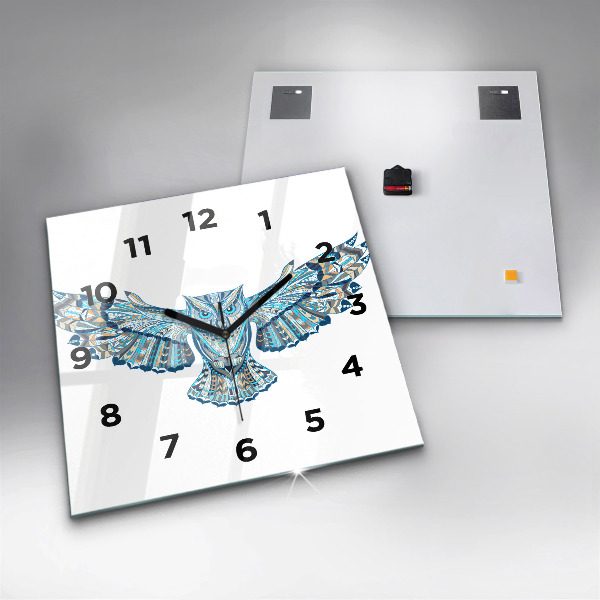 Horloge murale carrée Chouette en vol