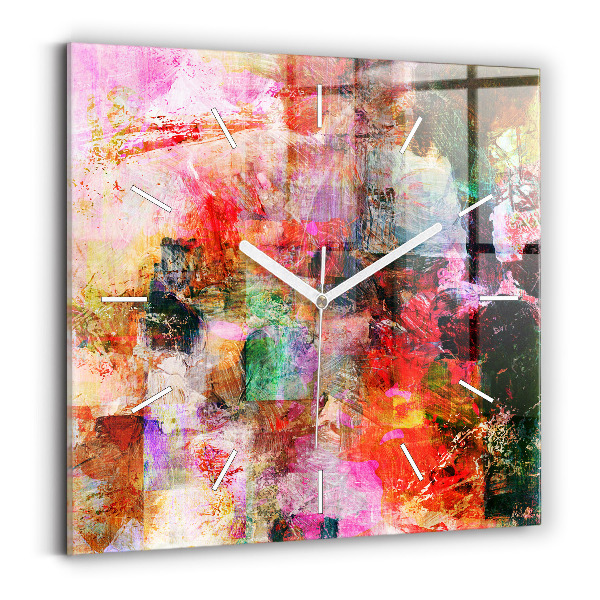 Horloge murale carrée Composition abstraite