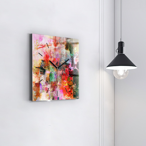 Horloge murale carrée Composition abstraite