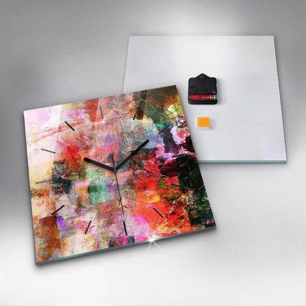 Horloge murale carrée Composition abstraite