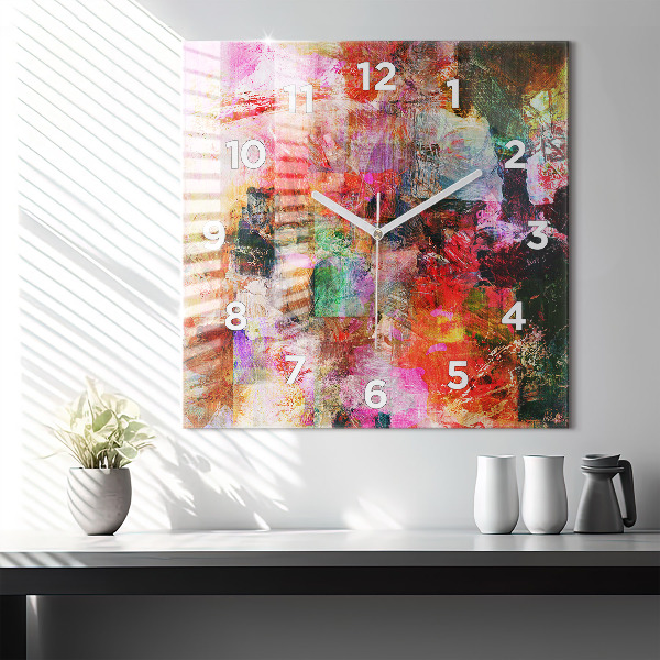 Horloge murale carrée Composition abstraite