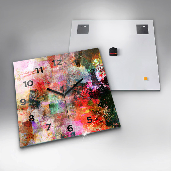 Horloge murale carrée Composition abstraite