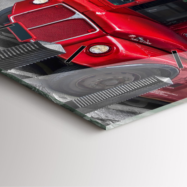 Horloge murale carrée Bus rouge à impériale