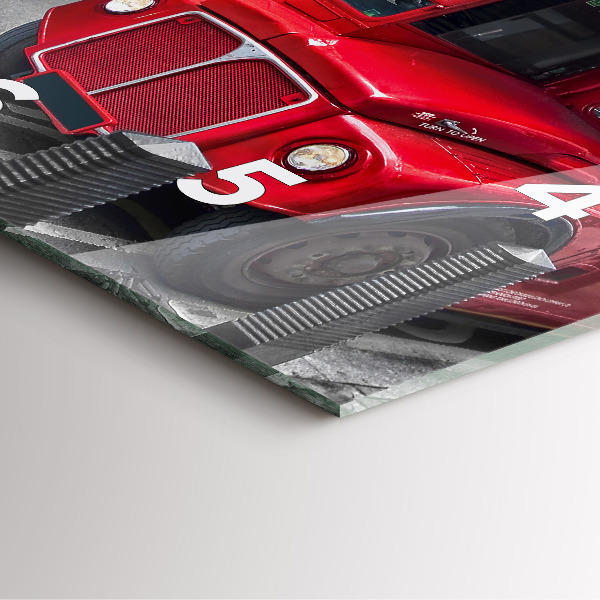 Horloge murale carrée Bus rouge à impériale