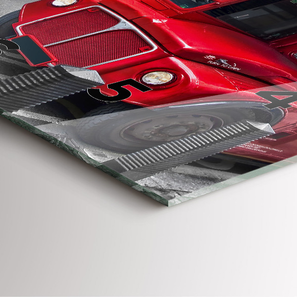 Horloge murale carrée Bus rouge à impériale